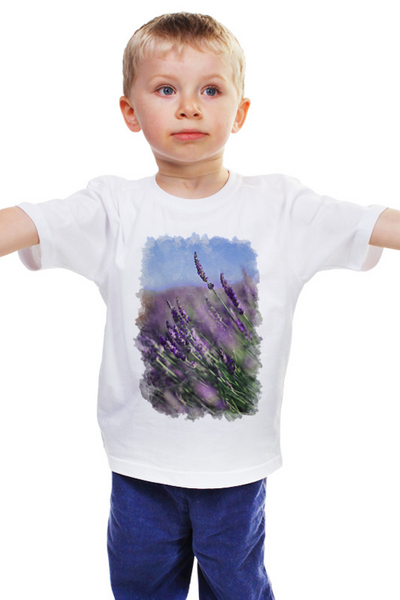 Заказать детскую футболку в Москве. Детская футболка классическая унисекс Лаванда от ElenaE  - готовые дизайны и нанесение принтов.