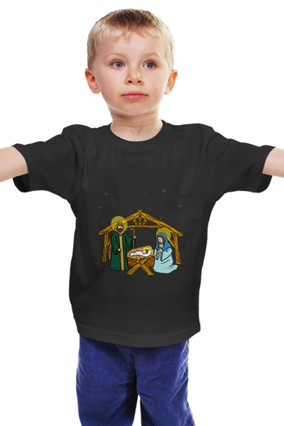 Заказать детскую футболку в Москве. Детская футболка классическая унисекс Рождество Христово от god - готовые дизайны и нанесение принтов.