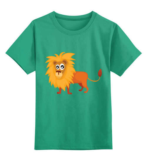 Заказать детскую футболку в Москве. Детская футболка классическая унисекс Лев (Lion) от Zamula - готовые дизайны и нанесение принтов.