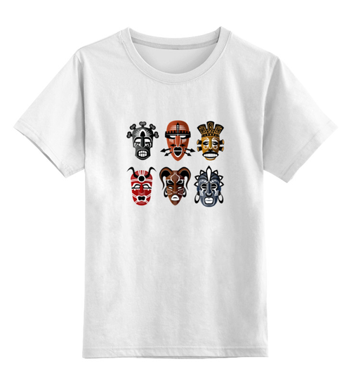 Заказать детскую футболку в Москве. Детская футболка классическая унисекс Африканские Маски от Виктор Гришин - готовые дизайны и нанесение принтов.