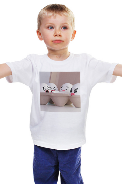 Заказать детскую футболку в Москве. Детская футболка классическая унисекс Травмированные Яйца от Дана Столыпина - готовые дизайны и нанесение принтов.