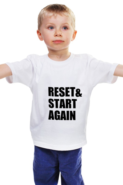 Заказать детскую футболку в Москве. Детская футболка классическая унисекс Reset & Start again (толстовка) от chernysheva-mari@mail.ru - готовые дизайны и нанесение принтов.