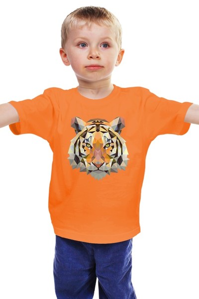 Заказать детскую футболку в Москве. Детская футболка классическая унисекс Полигональный тигр от oldman - готовые дизайны и нанесение принтов.