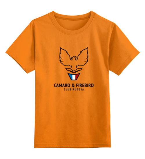 Заказать детскую футболку в Москве. Детская футболка классическая унисекс Camaro & Firebird club Russia от summerpic - готовые дизайны и нанесение принтов.