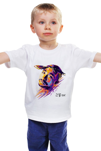 Заказать детскую футболку в Москве. Детская футболка классическая унисекс 2Pac  от mrmaximus - готовые дизайны и нанесение принтов.