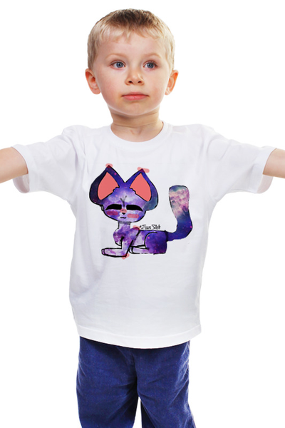Заказать детскую футболку в Москве. Детская футболка классическая унисекс космо кот от errorstyle@yandex.ru - готовые дизайны и нанесение принтов.
