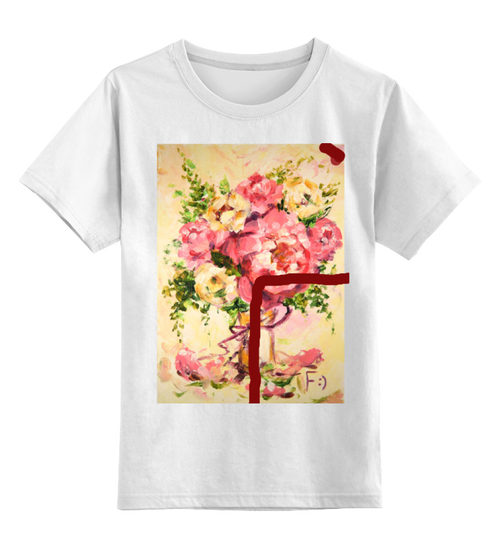 Заказать детскую футболку в Москве. Детская футболка классическая унисекс Любовь и цветы! от dekuzmin5 - готовые дизайны и нанесение принтов.