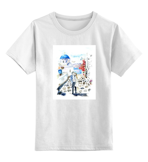 Заказать детскую футболку в Москве. Детская футболка классическая унисекс Santorini Greece от littlearzi - готовые дизайны и нанесение принтов.