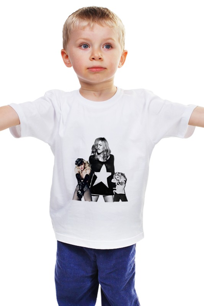 Заказать детскую футболку в Москве. Детская футболка классическая унисекс Madonna от kostlaviypsych - готовые дизайны и нанесение принтов.