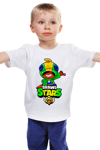 Заказать детскую футболку в Москве. Детская футболка классическая унисекс Brawl Stars Leon от weeert - готовые дизайны и нанесение принтов.