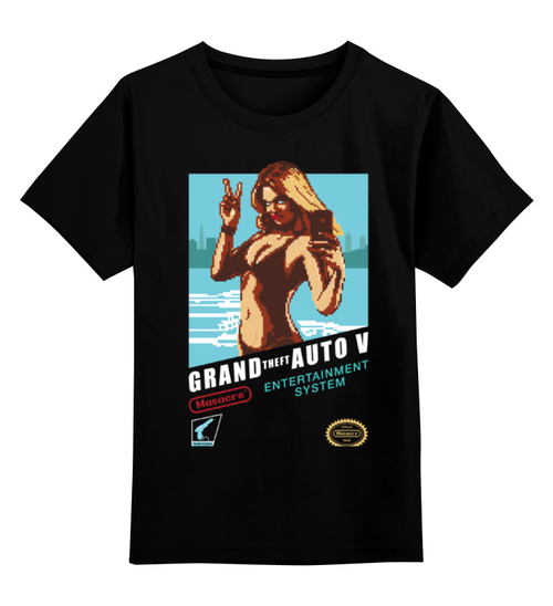 Заказать детскую футболку в Москве. Детская футболка классическая унисекс Grand Theft Auto V от printik - готовые дизайны и нанесение принтов.