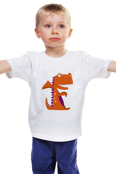 Заказать детскую футболку в Москве. Детская футболка классическая унисекс Динозавр от Romanova - готовые дизайны и нанесение принтов.