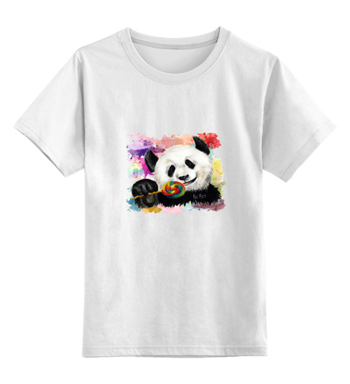 Заказать детскую футболку в Москве. Детская футболка классическая унисекс Панда с леденцом от artberry - готовые дизайны и нанесение принтов.
