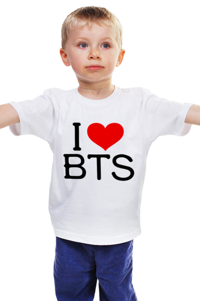 Заказать детскую футболку в Москве. Детская футболка классическая унисекс Группа BTS  от queen  - готовые дизайны и нанесение принтов.