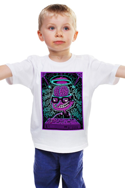 Заказать детскую футболку в Москве. Детская футболка классическая унисекс Crazy DJ от Leichenwagen - готовые дизайны и нанесение принтов.