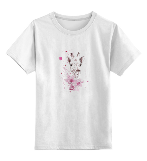 Заказать детскую футболку в Москве. Детская футболка классическая унисекс Жираф от kristibygaga - готовые дизайны и нанесение принтов.