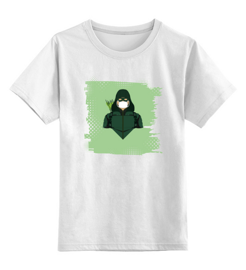 Заказать детскую футболку в Москве. Детская футболка классическая унисекс Зеленая стрела (Коллекция: Герои носят маски) от GeekFox  - готовые дизайны и нанесение принтов.