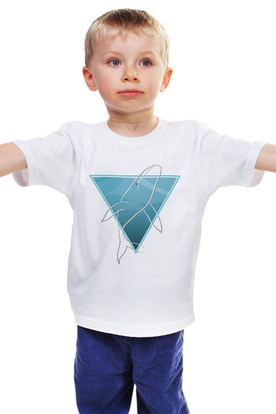 Заказать детскую футболку в Москве. Детская футболка классическая унисекс Кит в морском треугольнике от goroshek - готовые дизайны и нанесение принтов.