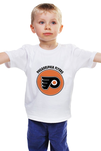 Заказать детскую футболку в Москве. Детская футболка классическая унисекс Philadelphia Flyers от kspsshop - готовые дизайны и нанесение принтов.