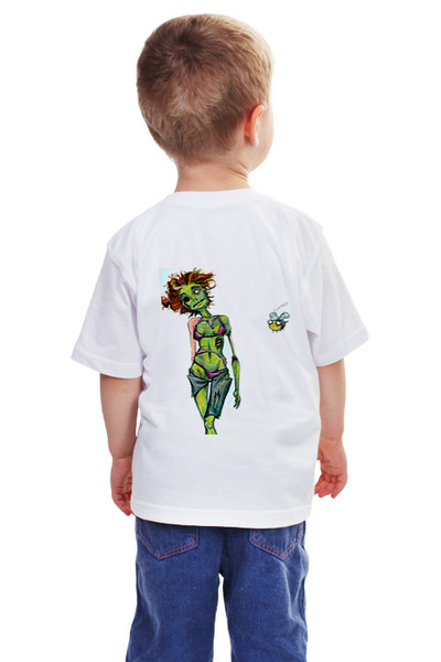 Заказать детскую футболку в Москве. Детская футболка классическая унисекс Zombie-Smock [I Love Zombies] от kyjib1992 - готовые дизайны и нанесение принтов.