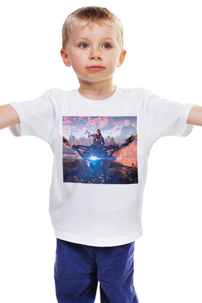 Заказать детскую футболку в Москве. Детская футболка классическая унисекс Horizon Zero Dawn от GeekFox  - готовые дизайны и нанесение принтов.