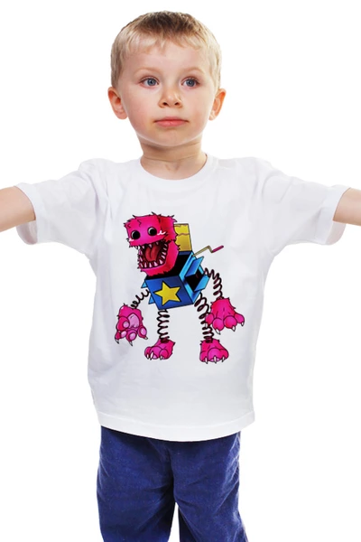 Заказать детскую футболку в Москве. Детская футболка классическая унисекс Бокси Бу - Поппи Плейтайм от weeert - готовые дизайны и нанесение принтов.