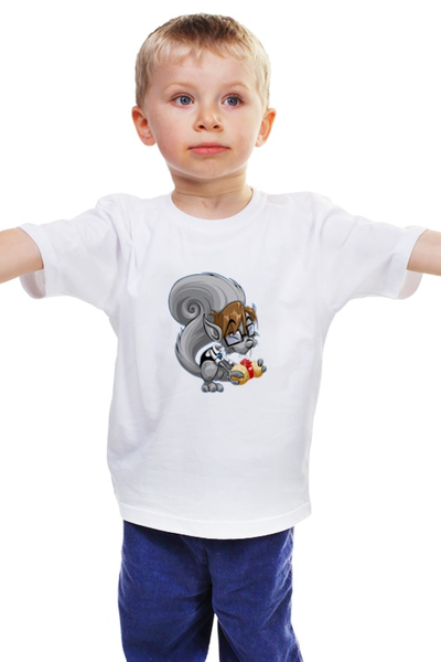 Заказать детскую футболку в Москве. Детская футболка классическая унисекс Белка с орехом от ПРИНТЫ ПЕЧАТЬ  - готовые дизайны и нанесение принтов.