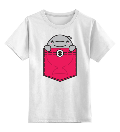 Заказать детскую футболку в Москве. Детская футболка классическая унисекс Дельфин от fanart - готовые дизайны и нанесение принтов.