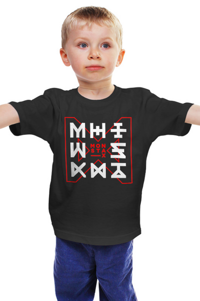 Заказать детскую футболку в Москве. Детская футболка классическая унисекс Monsta X от geekbox - готовые дизайны и нанесение принтов.