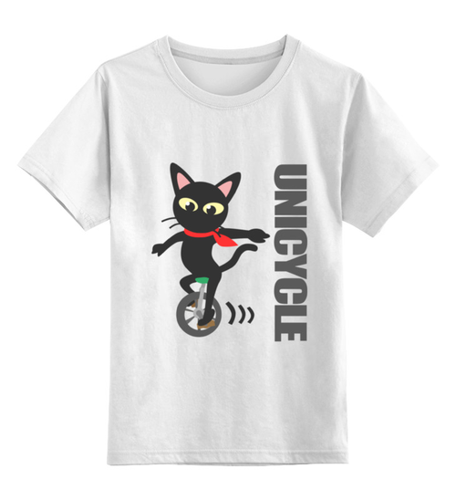 Заказать детскую футболку в Москве. Детская футболка классическая унисекс Кот на колесе от fanart - готовые дизайны и нанесение принтов.