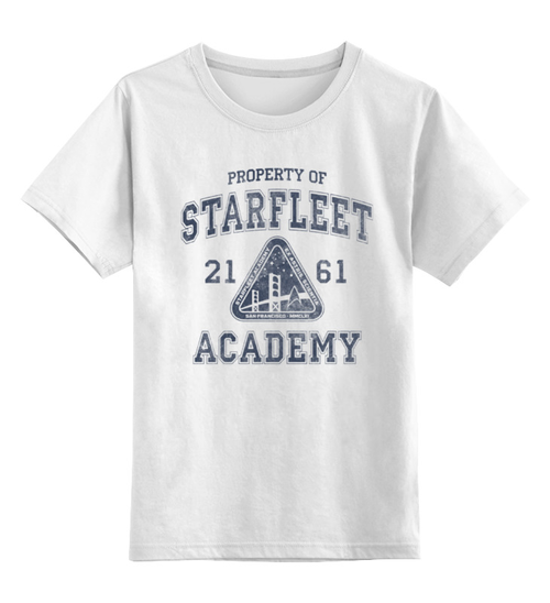Заказать детскую футболку в Москве. Детская футболка классическая унисекс Starfleet Academy от geekbox - готовые дизайны и нанесение принтов.