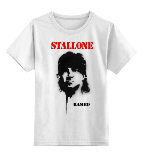 Заказать детскую футболку в Москве. Детская футболка классическая унисекс Sylvester Stallone от Leichenwagen - готовые дизайны и нанесение принтов.