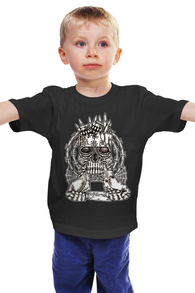 Заказать детскую футболку в Москве. Детская футболка классическая унисекс Skull Art от Leichenwagen - готовые дизайны и нанесение принтов.