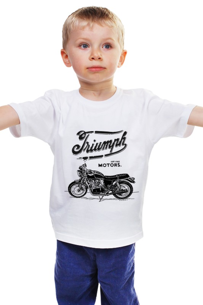 Заказать детскую футболку в Москве. Детская футболка классическая унисекс Triumph Motorcycles от madwheelz - готовые дизайны и нанесение принтов.