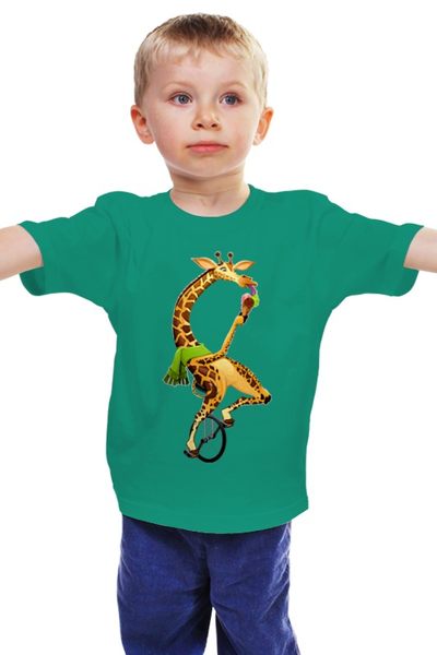 Заказать детскую футболку в Москве. Детская футболка классическая унисекс Забавный жираф от svetlanas - готовые дизайны и нанесение принтов.