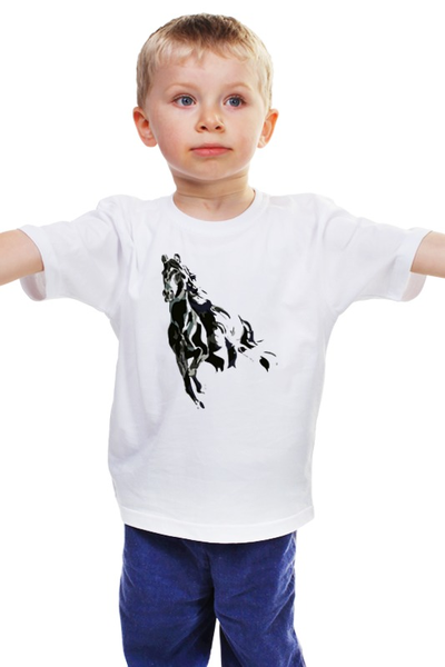 Заказать детскую футболку в Москве. Детская футболка классическая унисекс Лошадка от ПРИНТЫ ПЕЧАТЬ  - готовые дизайны и нанесение принтов.