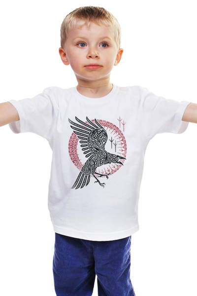 Заказать детскую футболку в Москве. Детская футболка классическая унисекс Ворон от oldman - готовые дизайны и нанесение принтов.