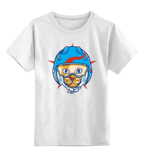 Заказать детскую футболку в Москве. Детская футболка классическая унисекс Кот пилот от fanart - готовые дизайны и нанесение принтов.