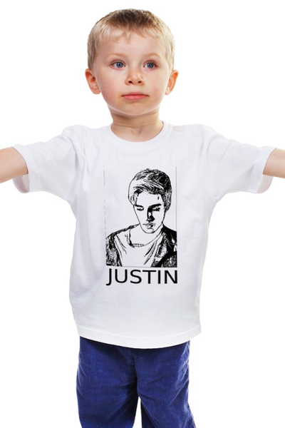Заказать детскую футболку в Москве. Детская футболка классическая унисекс Justin Bieber  от cherdantcev - готовые дизайны и нанесение принтов.