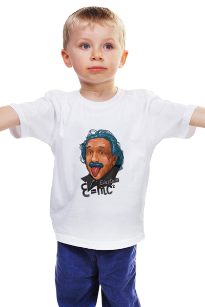 Заказать детскую футболку в Москве. Детская футболка классическая унисекс Эйнштейн от science - готовые дизайны и нанесение принтов.