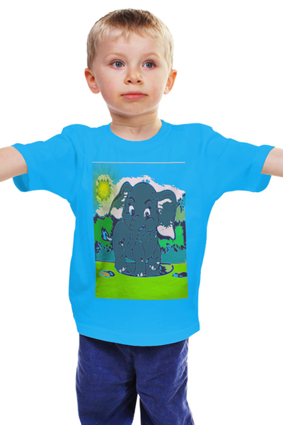 Заказать детскую футболку в Москве. Детская футболка классическая унисекс красивий слон от Мира  - готовые дизайны и нанесение принтов.