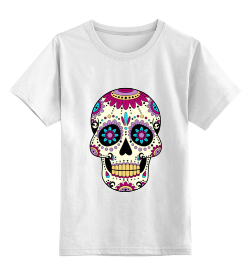 Заказать детскую футболку в Москве. Детская футболка классическая унисекс Мексиканский череп от BeliySlon - готовые дизайны и нанесение принтов.