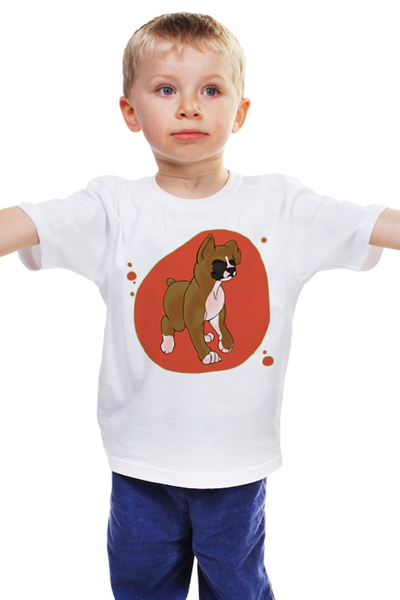 Заказать детскую футболку в Москве. Детская футболка классическая унисекс Boxers puppy от Команда помощи немецким боксерам - готовые дизайны и нанесение принтов.