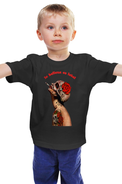 Заказать детскую футболку в Москве. Детская футболка классическая унисекс красота смертельна от Руслан - готовые дизайны и нанесение принтов.