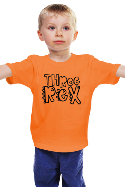 Заказать детскую футболку в Москве. Детская футболка классическая унисекс THREE REX от cooldesign  - готовые дизайны и нанесение принтов.