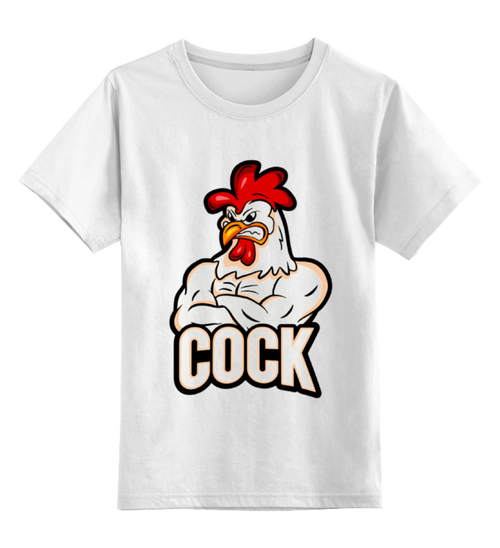 Заказать детскую футболку в Москве. Детская футболка классическая унисекс Cock  от ПРИНТЫ ПЕЧАТЬ  - готовые дизайны и нанесение принтов.
