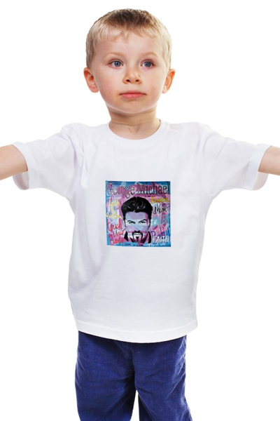 Заказать детскую футболку в Москве. Детская футболка классическая унисекс George Michael от Fedor - готовые дизайны и нанесение принтов.