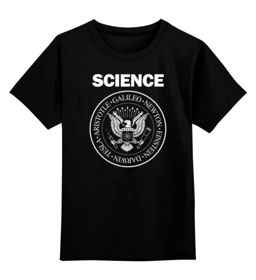 Заказать детскую футболку в Москве. Детская футболка классическая унисекс Наука от geekbox - готовые дизайны и нанесение принтов.