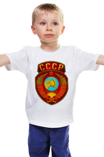 Заказать детскую футболку в Москве. Детская футболка классическая унисекс Герб СССР от gopotol - готовые дизайны и нанесение принтов.