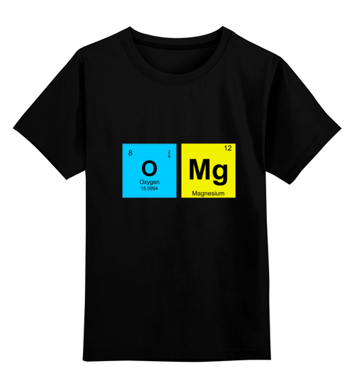 Заказать детскую футболку в Москве. Детская футболка классическая унисекс OMG!   от Just kidding - готовые дизайны и нанесение принтов.
